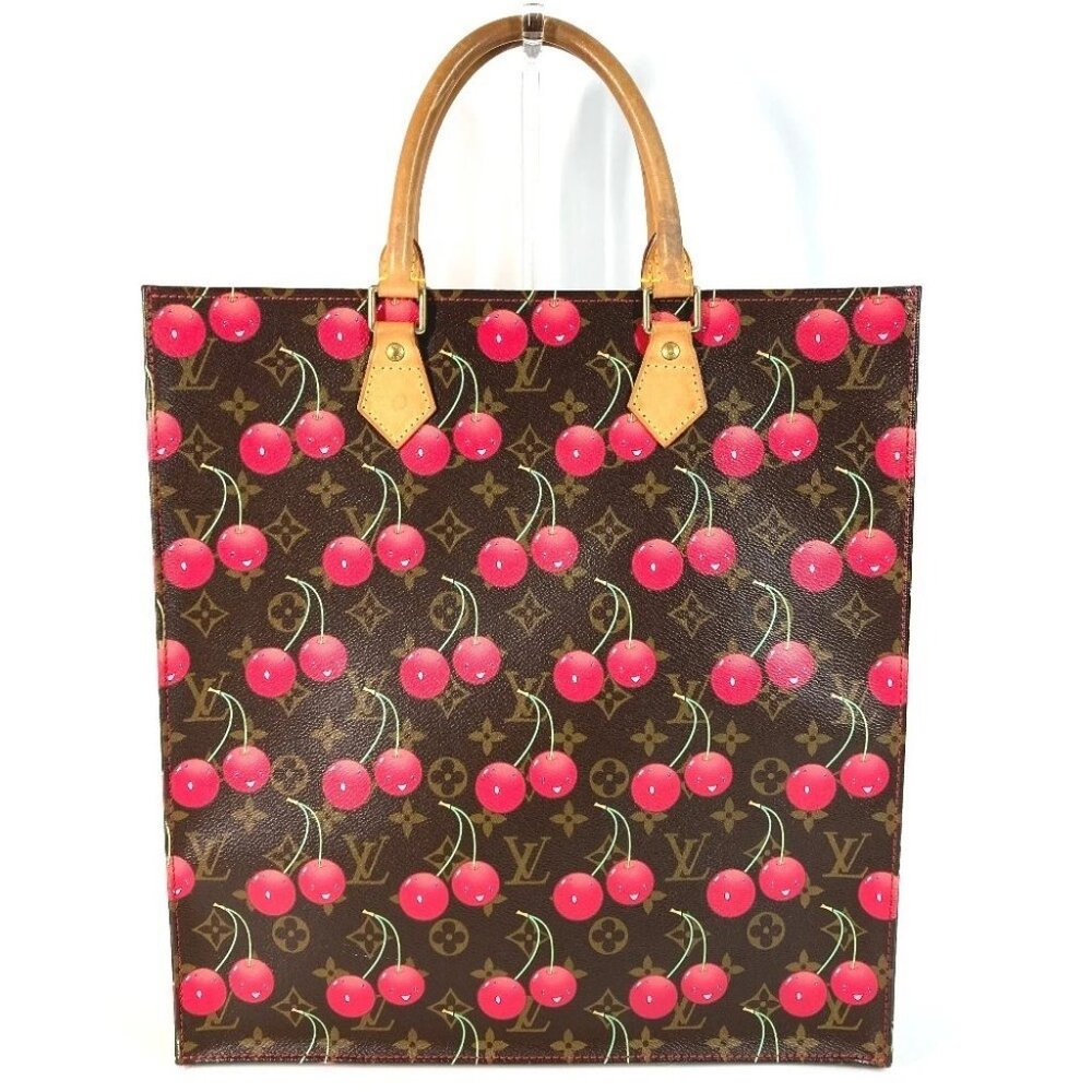 LOUIS VUITTON M95010 Monogram Cherry Sac Plat Tote Bag Vertical Shoulder Bag